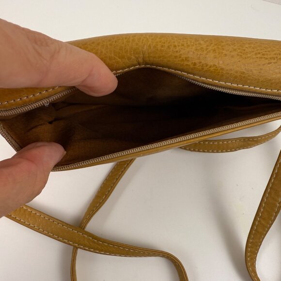 Julia Duren Raingaurded Brown Leather Crossbody Clutch Bag Minimalist Boho - Picture 7 of 9